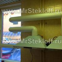 Стеклопакет с отверстием под вентиляцию для вытяжки Стеклопакет с отверстием под вентиляцию для вытяжки